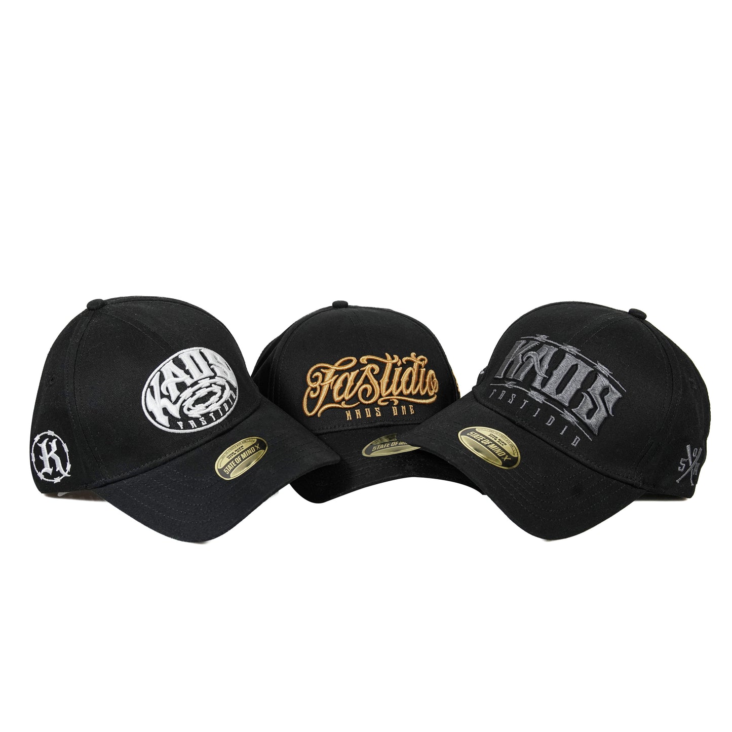 " 5OM x KAOS x FASTIDIO " Pack 3 Curved Visor Cap
