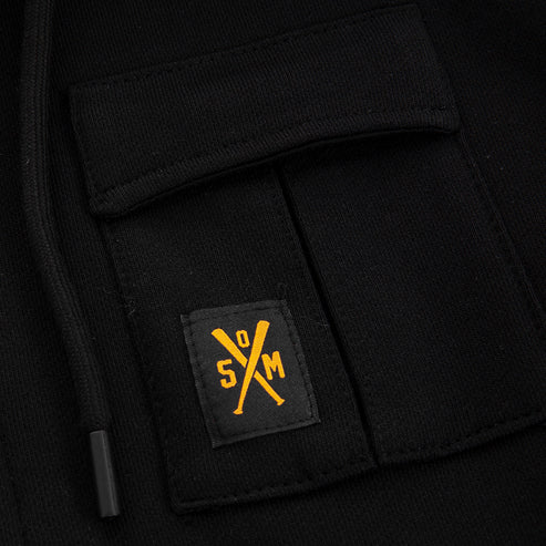 "RETROFUTURE COMBAT" Hoodie mit Reißverschluss, Schwarz