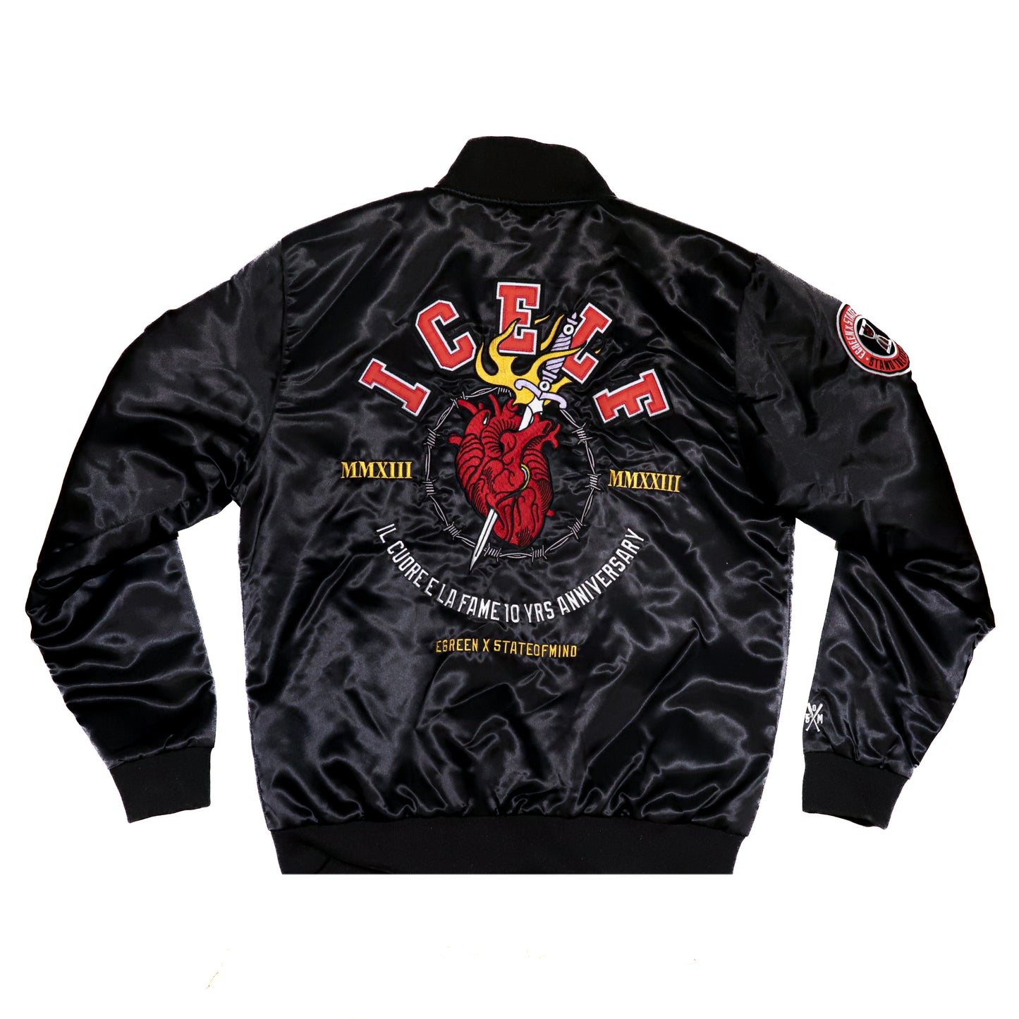 "5OM x ICELF" Bomber Jacket Nera