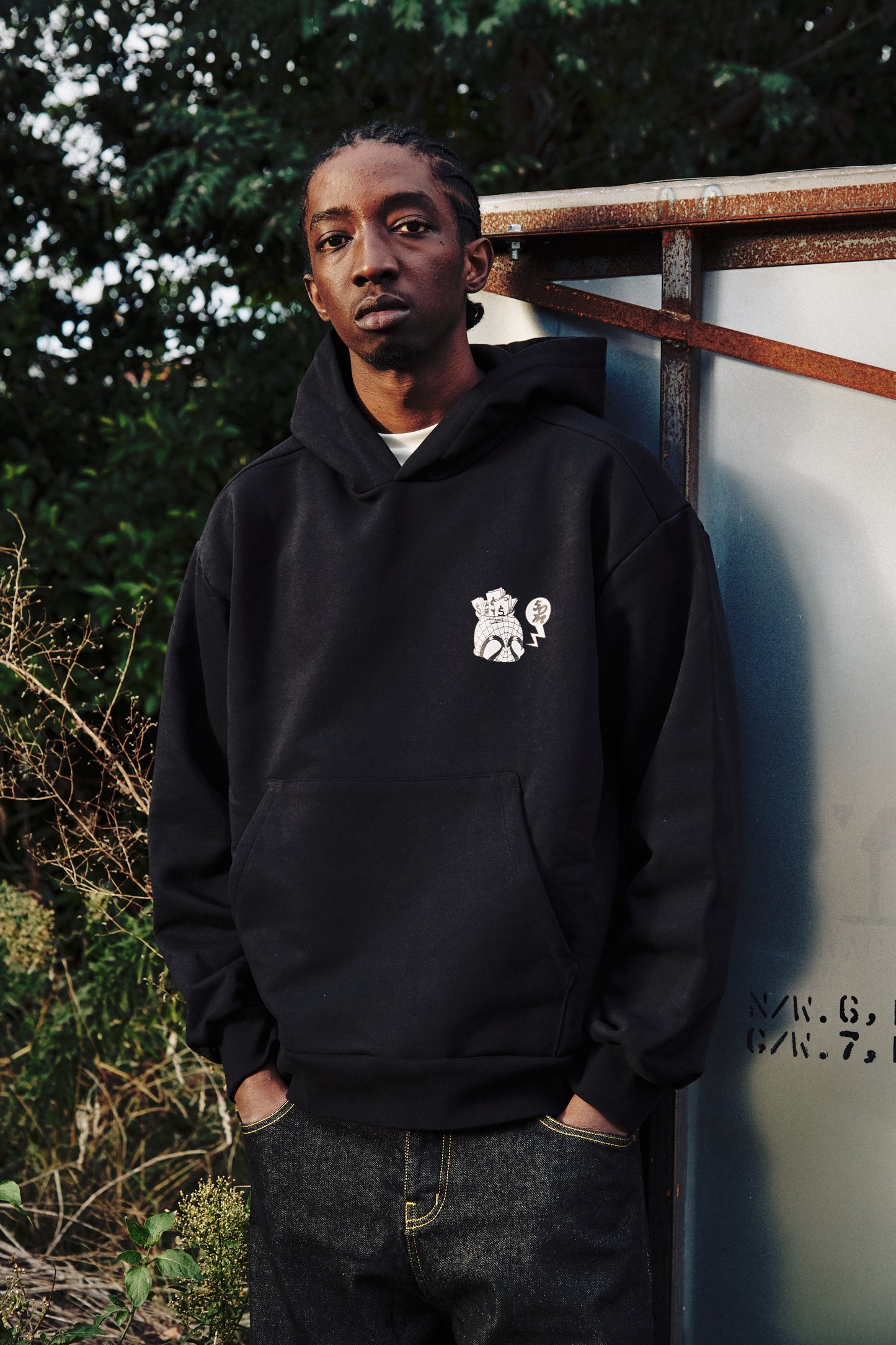 "5OM COMICS" Hoodie 50M Comics Black