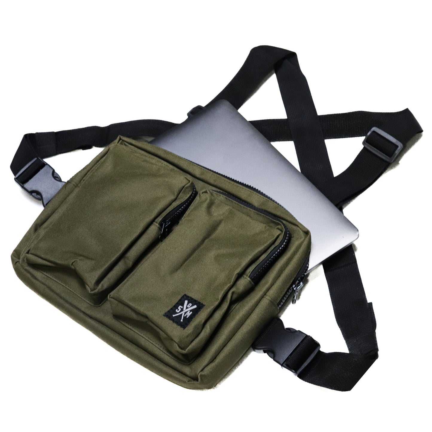 " RETROFUTURE CARGO " Chest Bag Military Green