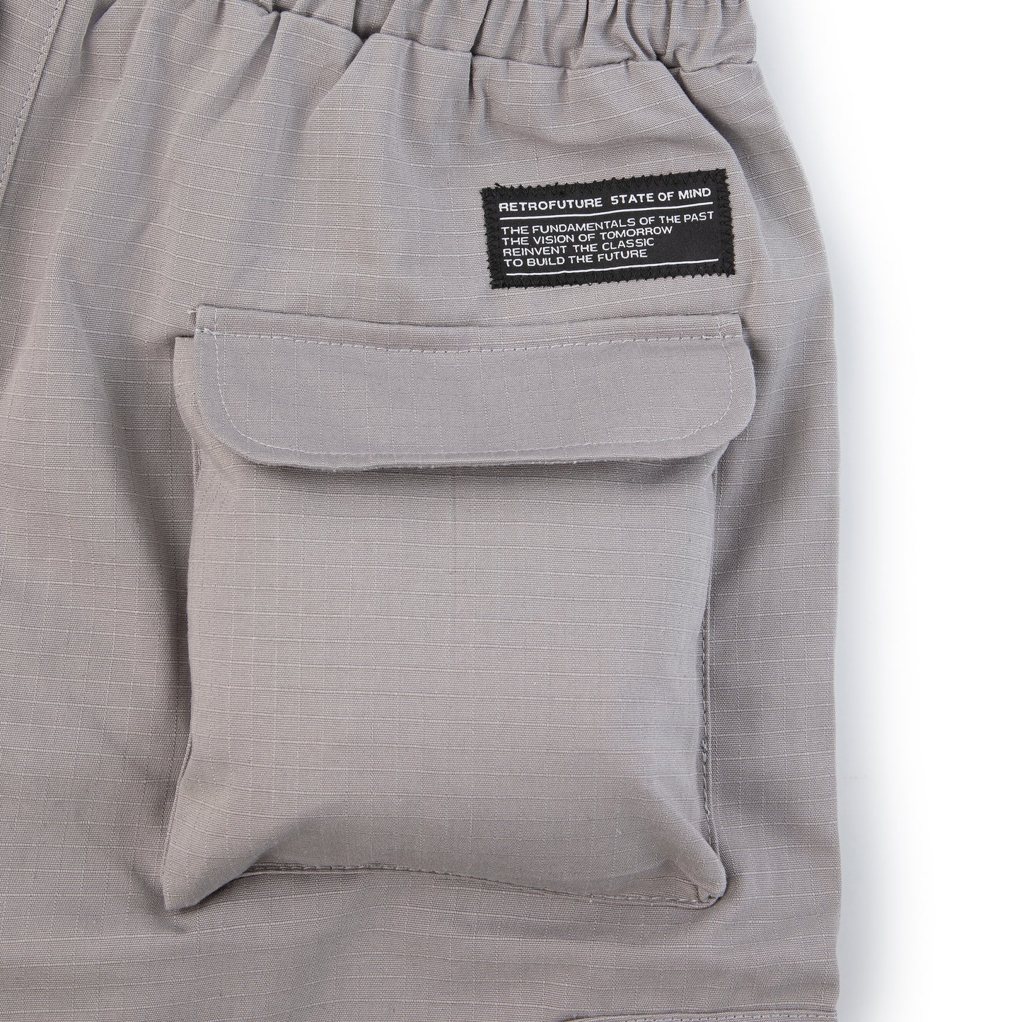 "RETROFUTURE CARGO" Ripstop Cargo Short Iron