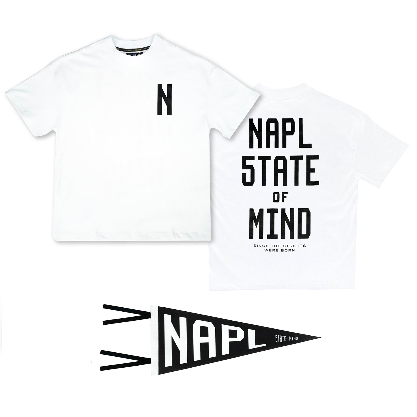 "NAPL 5TATE OF MIND" T-Shirt white Bundle