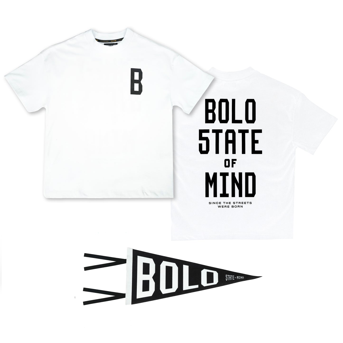 "BOLO 5TATE OF MIND" T-Shirt white Bundle