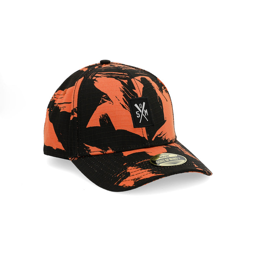 " RETROFUTURE BASIC " Curved Visor Cap Orange Camo