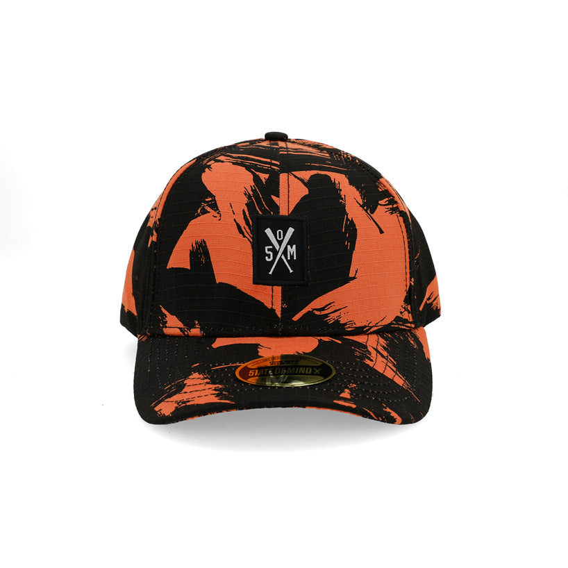 " RETROFUTURE BASIC " Curved Visor Cap Orange Camo
