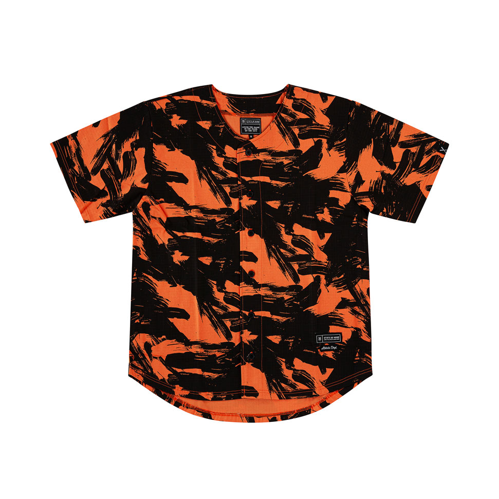 " RETROFUTURE BASIC " Baseball Shirt Orange Camo