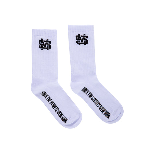 " MONOGRAM " Socks White