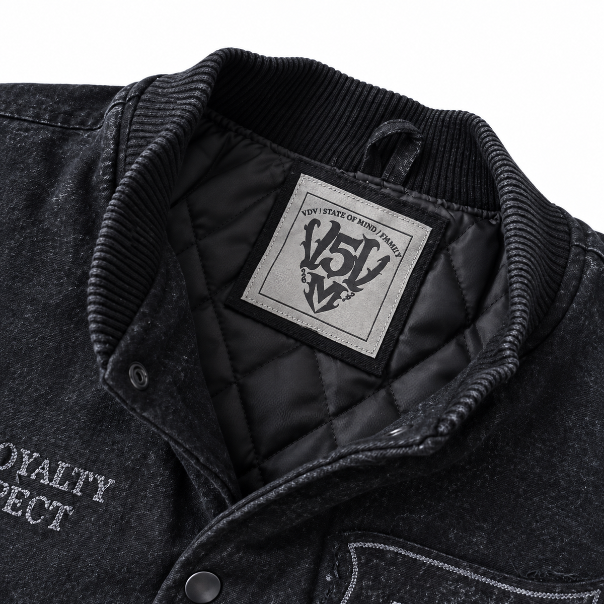 "VDV x 5TATE OF MIND" Canvas Bomber Washed Black