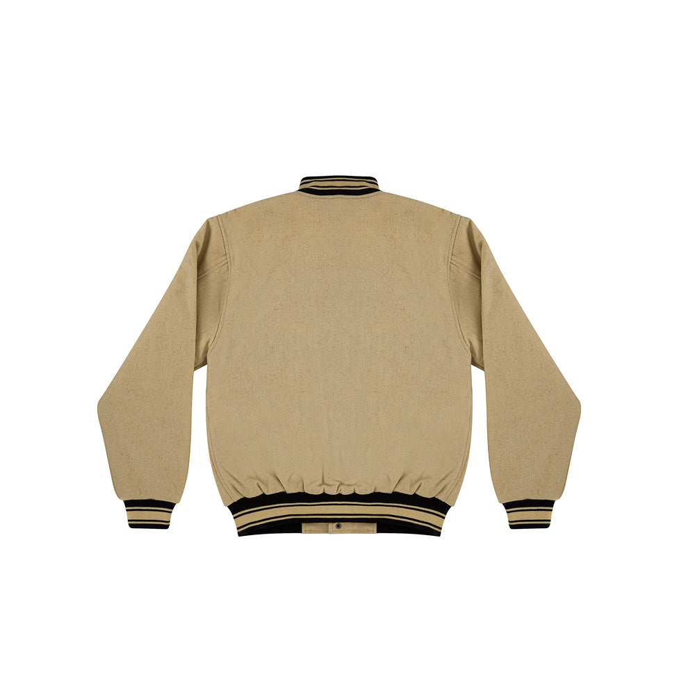 " MONOGRAM " Varsity Jacket Sand