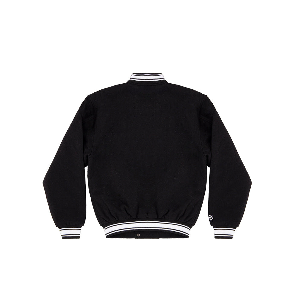" MONOGRAM " Varsity Jacket Black