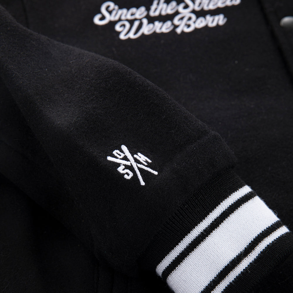 " MONOGRAM " Varsity Jacket Black
