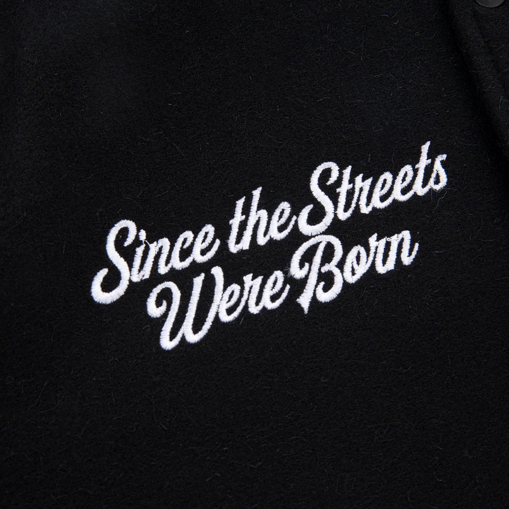 " MONOGRAM " Varsity Jacket Black