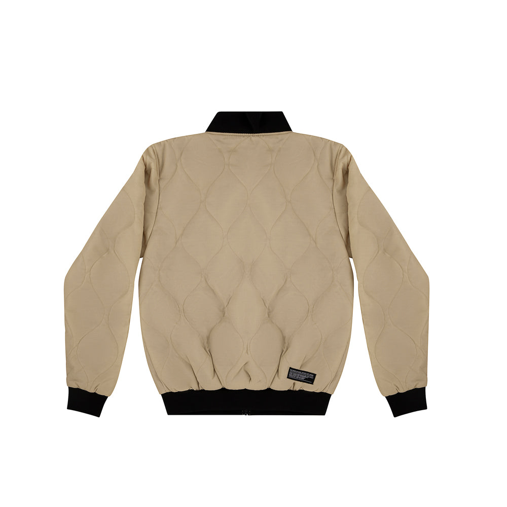 " RETROFUTURE CARGO " Quilted Bomber Sand