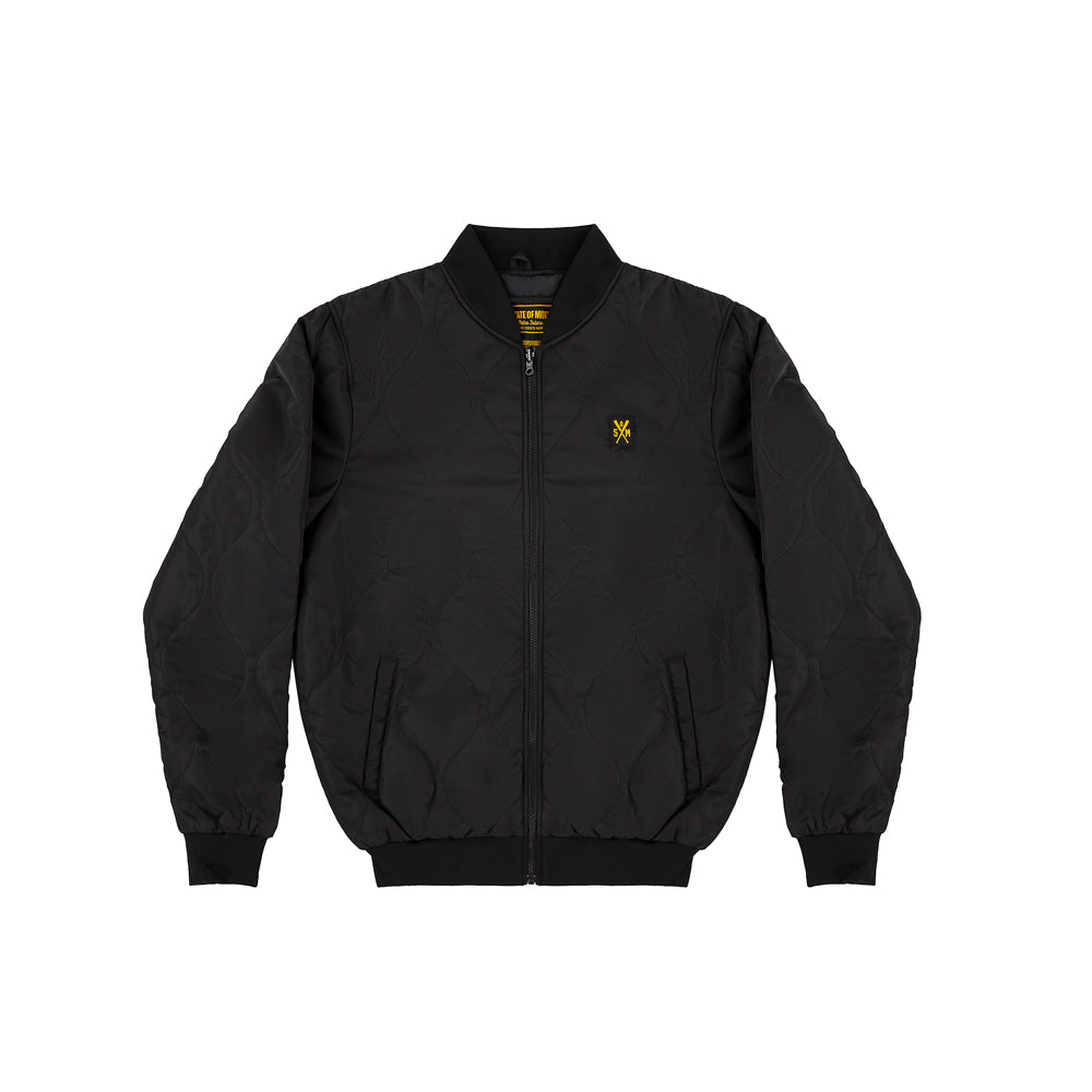 " RETROFUTURE CARGO " Quilted Bomber Black
