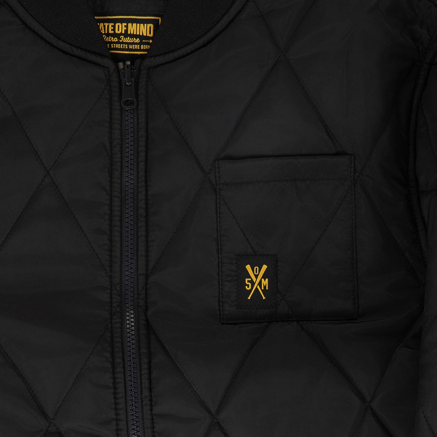 "RETROFUTURE BASIC" RF Quilted Bomber Black