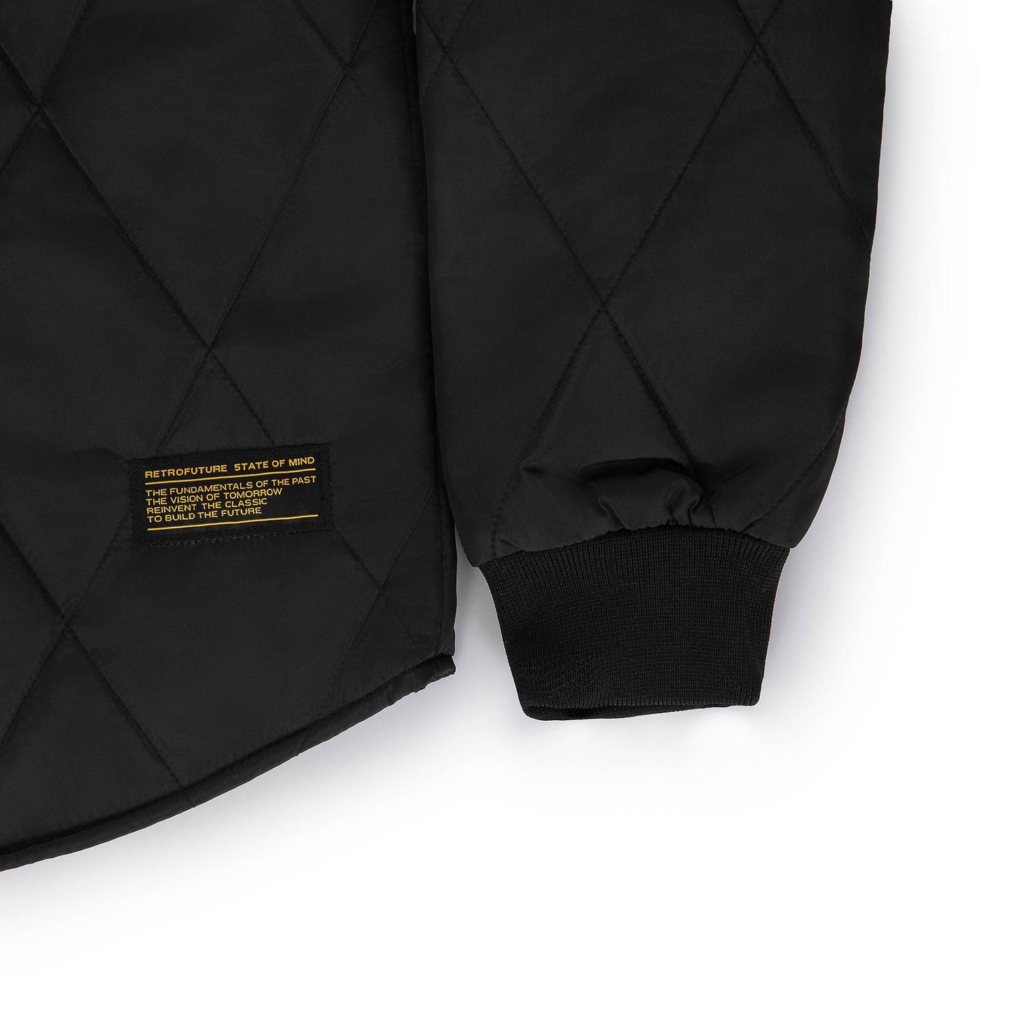 "RETROFUTURE BASIC" RF Quilted Bomber Black
