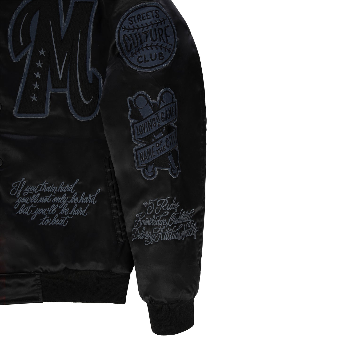 "LONE WOLVES" Bomber Black