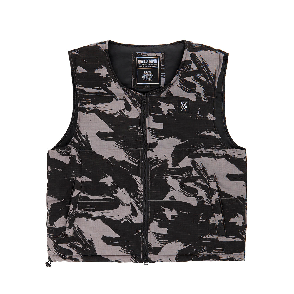 " RETROFUTURE BASIC " Puffer Rider Vest Black/Camo