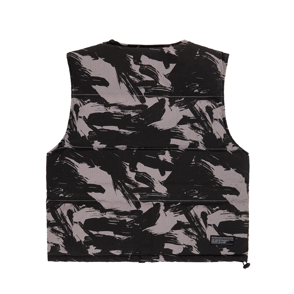 " RETROFUTURE BASIC " Puffer Rider Vest Black/Camo