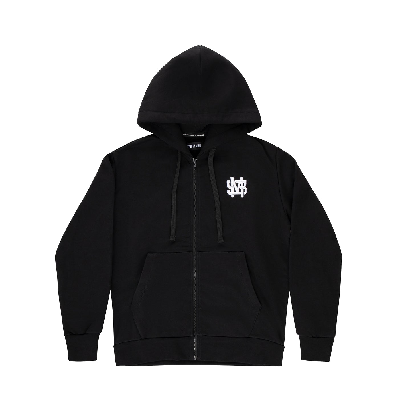 "MONOGRAM" Hoodie Zip Black