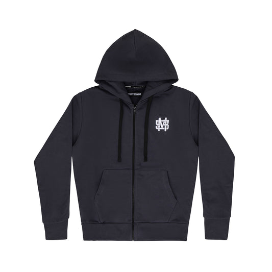 "MONOGRAM" Hoodie Zip Dark Grey