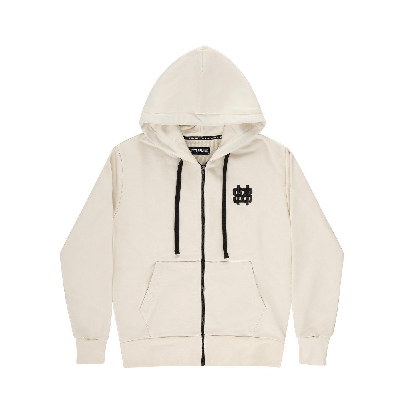 "MONOGRAM" Hoodie Zip White