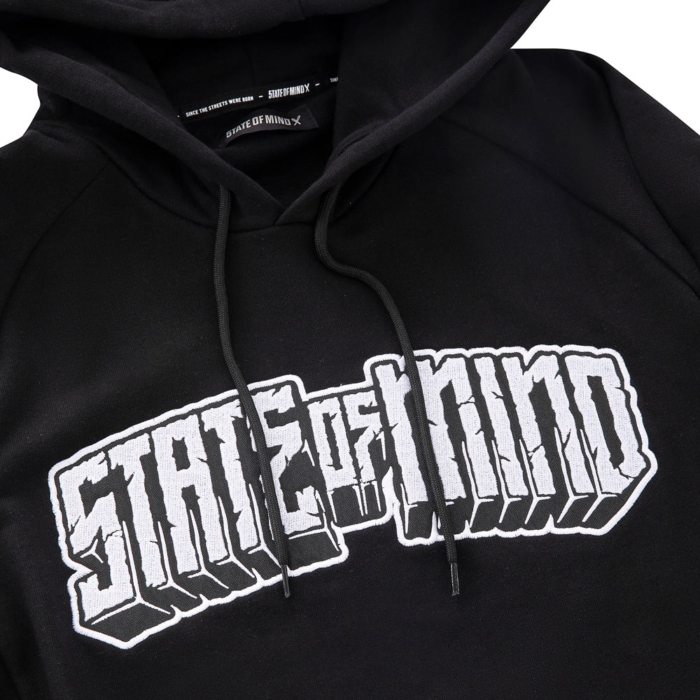" 5OM ROCK " Raglan Hoodie Black