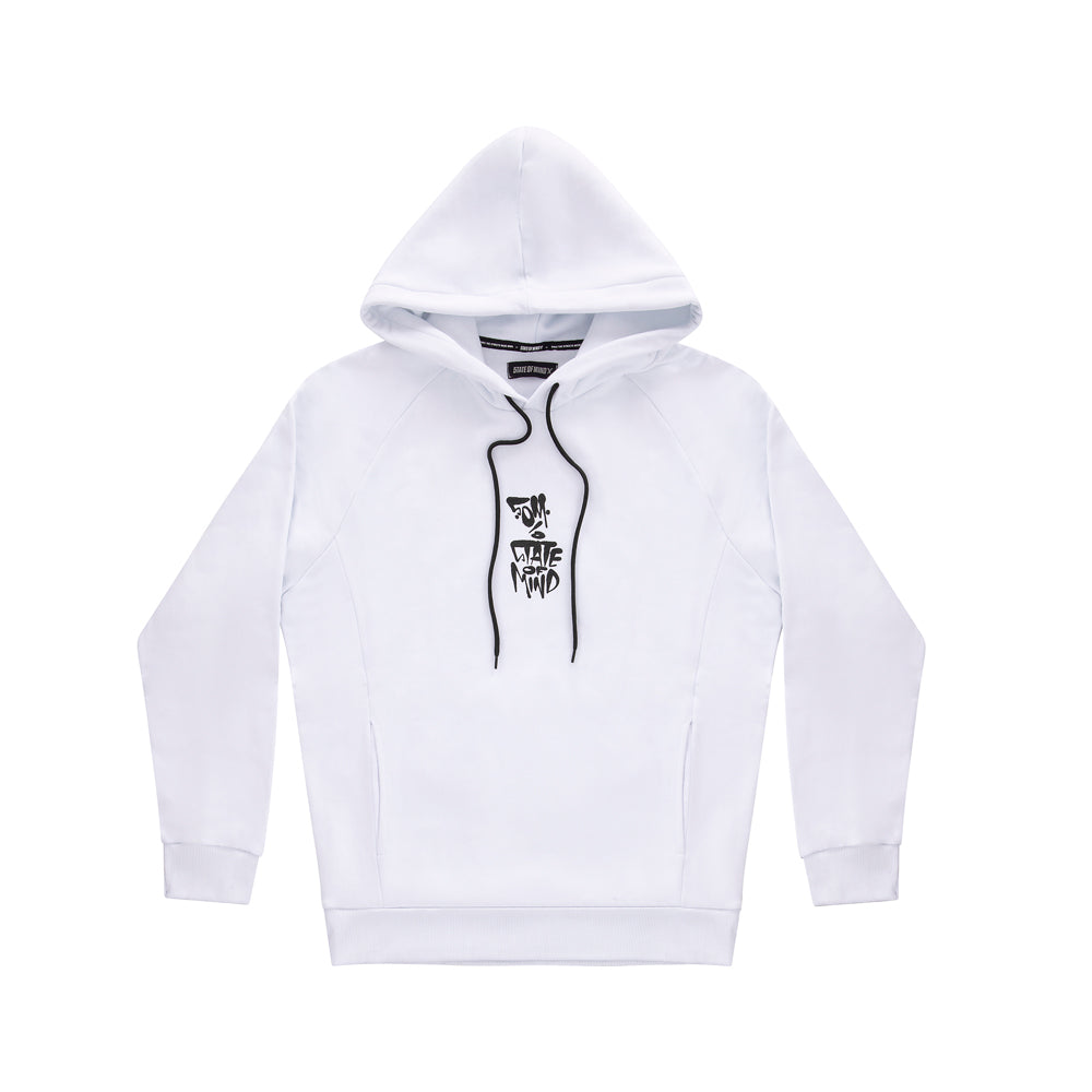 " 5OM FAT TAG " Raglan Hoodie White