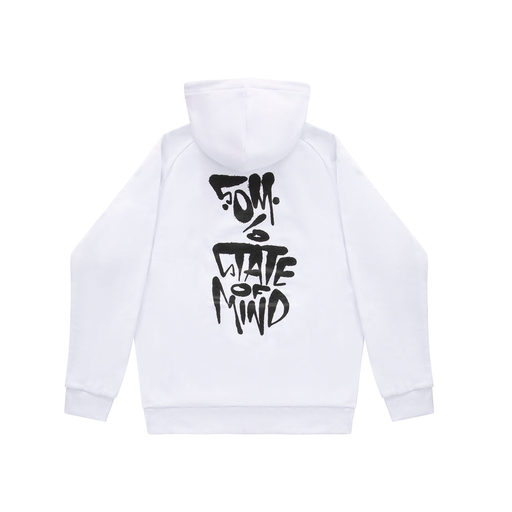 " 5OM FAT TAG " Raglan Hoodie White