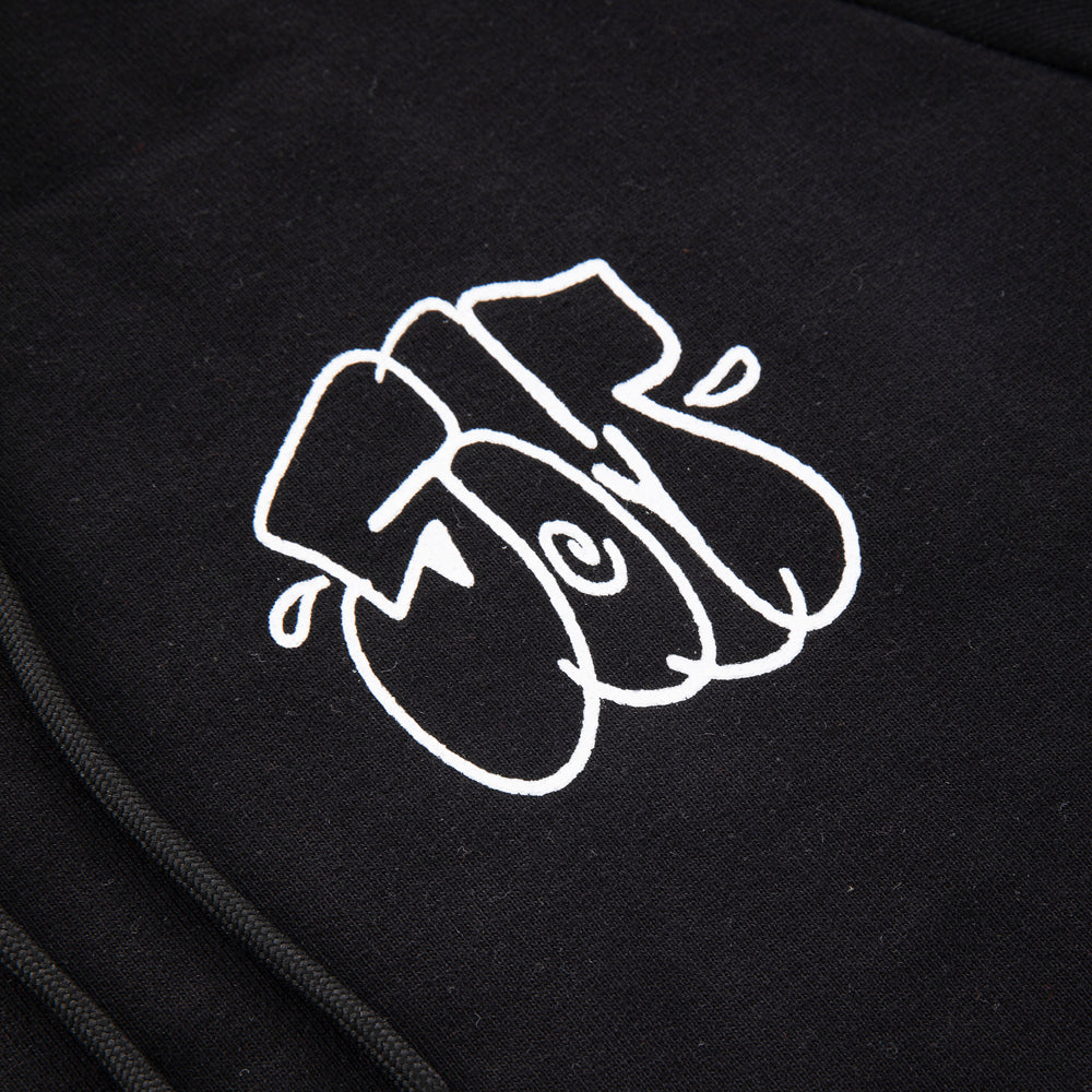 "5OM FLOP STUDIO" Raglan Hoodie Black