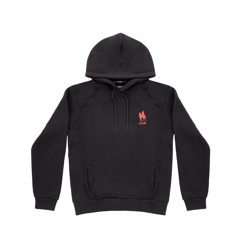 " 5OM 5PORTWEAR " Raglan Hoodie Black