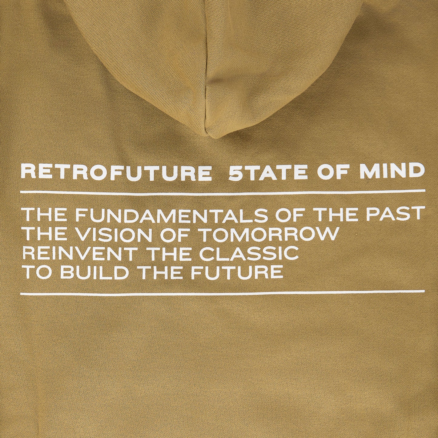"RETROFUTURE BASIC" RF Statement Hoodie Khaki