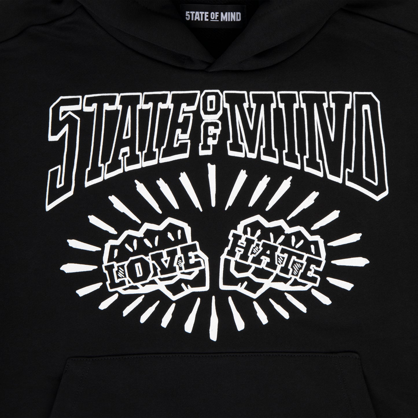 "LOVE AND HATE" Hoodie Black