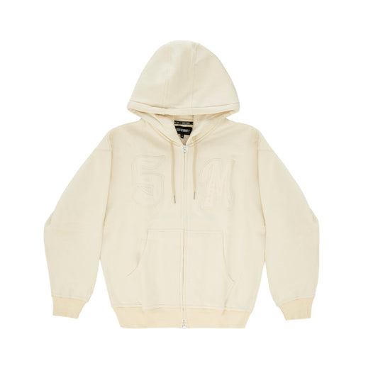 "LONE WOLVES" Hoodie Zip White