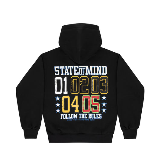 "5 RULES COLLEGE" Hoodie Black