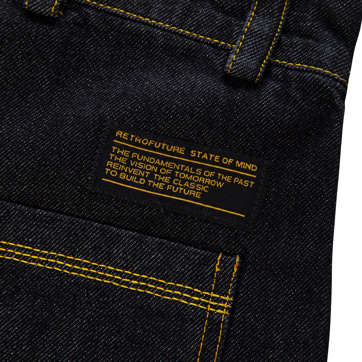 "RETROFUTURE" Worker Pants Denim Black