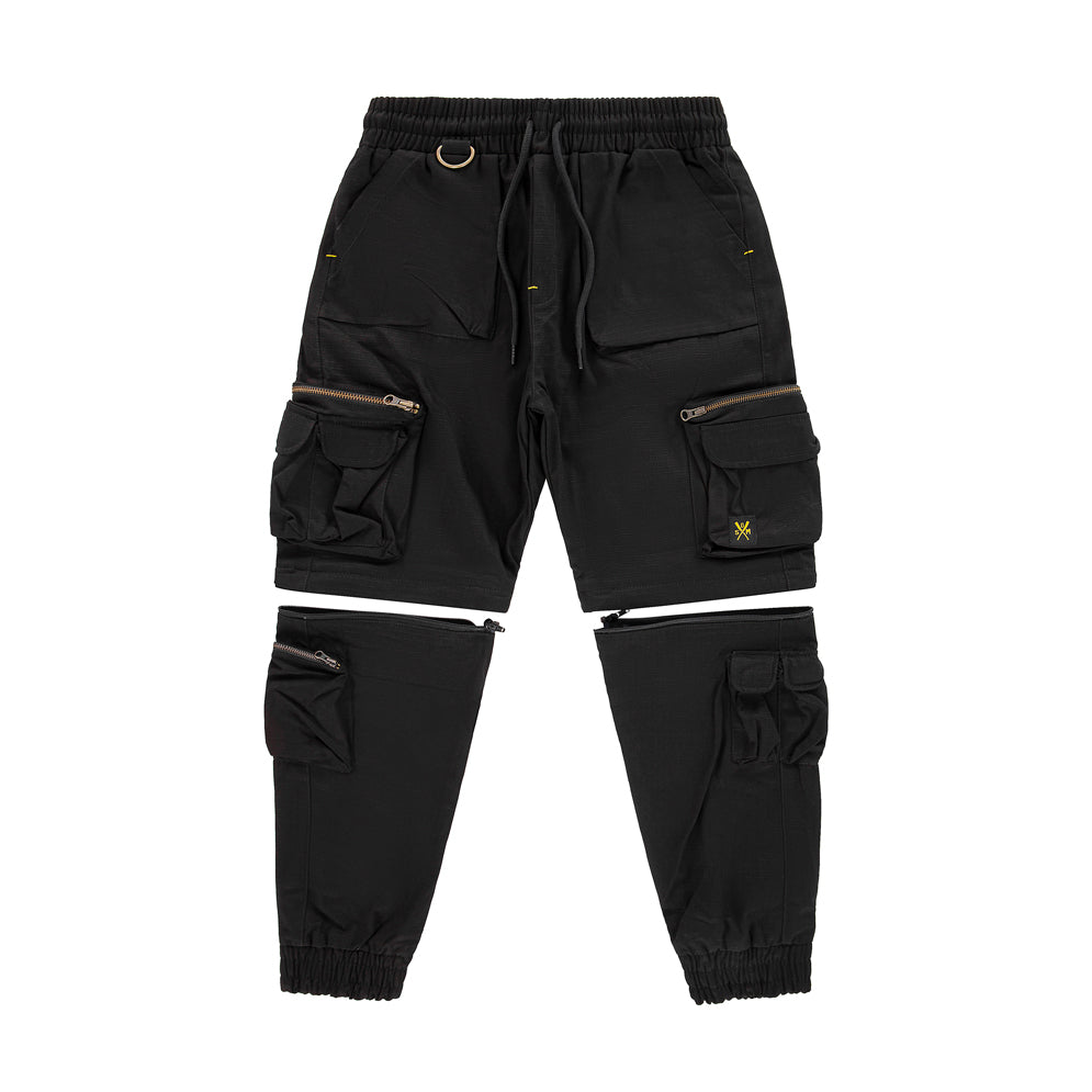 " RETROFUTURE CARGO " Modulable Cargo Jogger Black