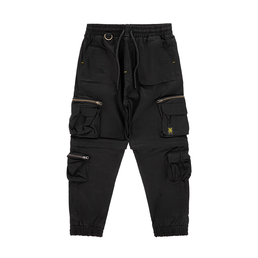 " RETROFUTURE CARGO " Modulable Cargo Jogger Black