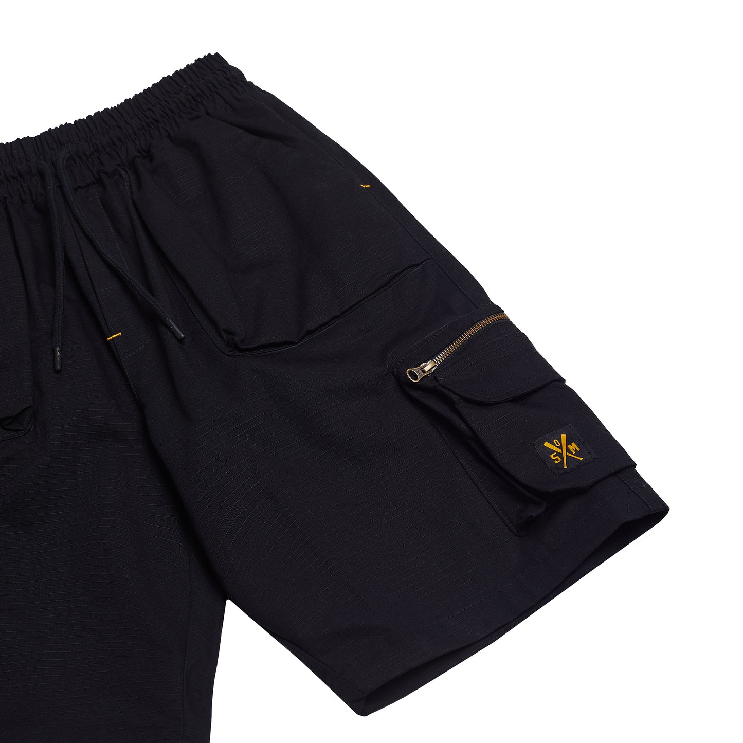 "RETROFUTURE" black cargo shorts