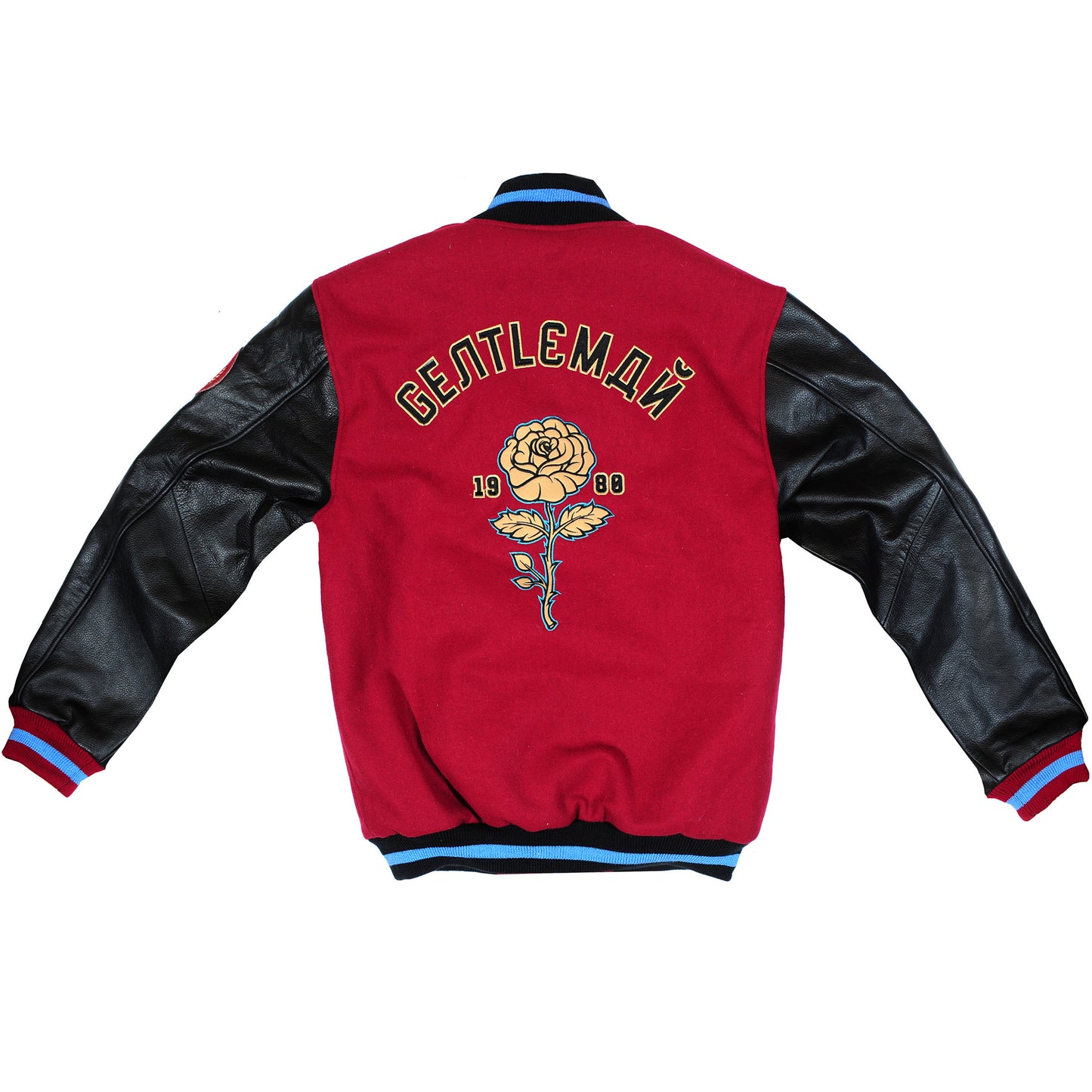 "5OM X GUE' X ZEN" varsity jacket