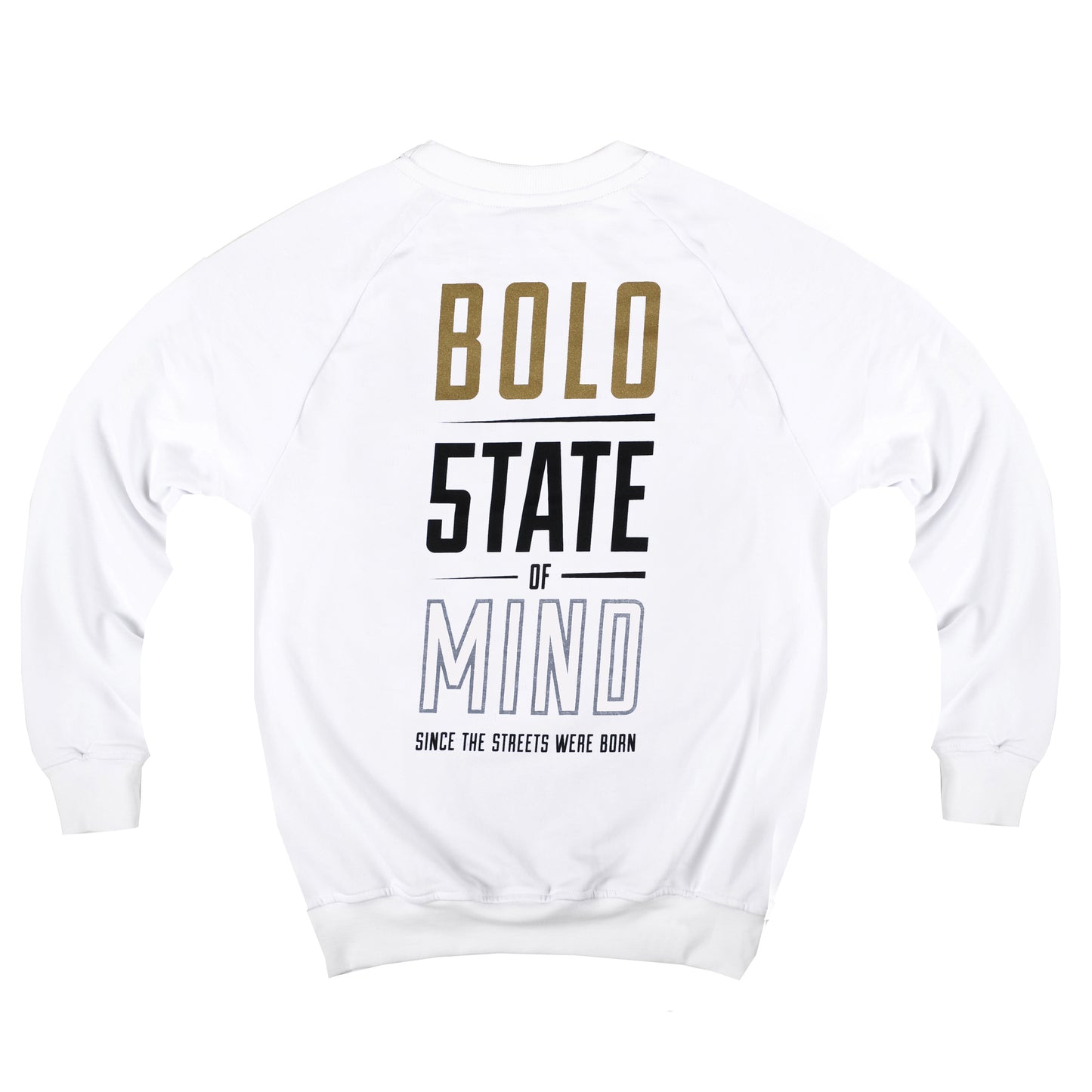 "BOLO CELEBRATION" gold & reflective white sweatshirt