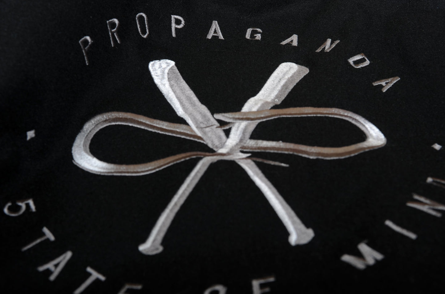"5OMxPROPAGANDA 10 Years/All Black" <br /> varsity jacket