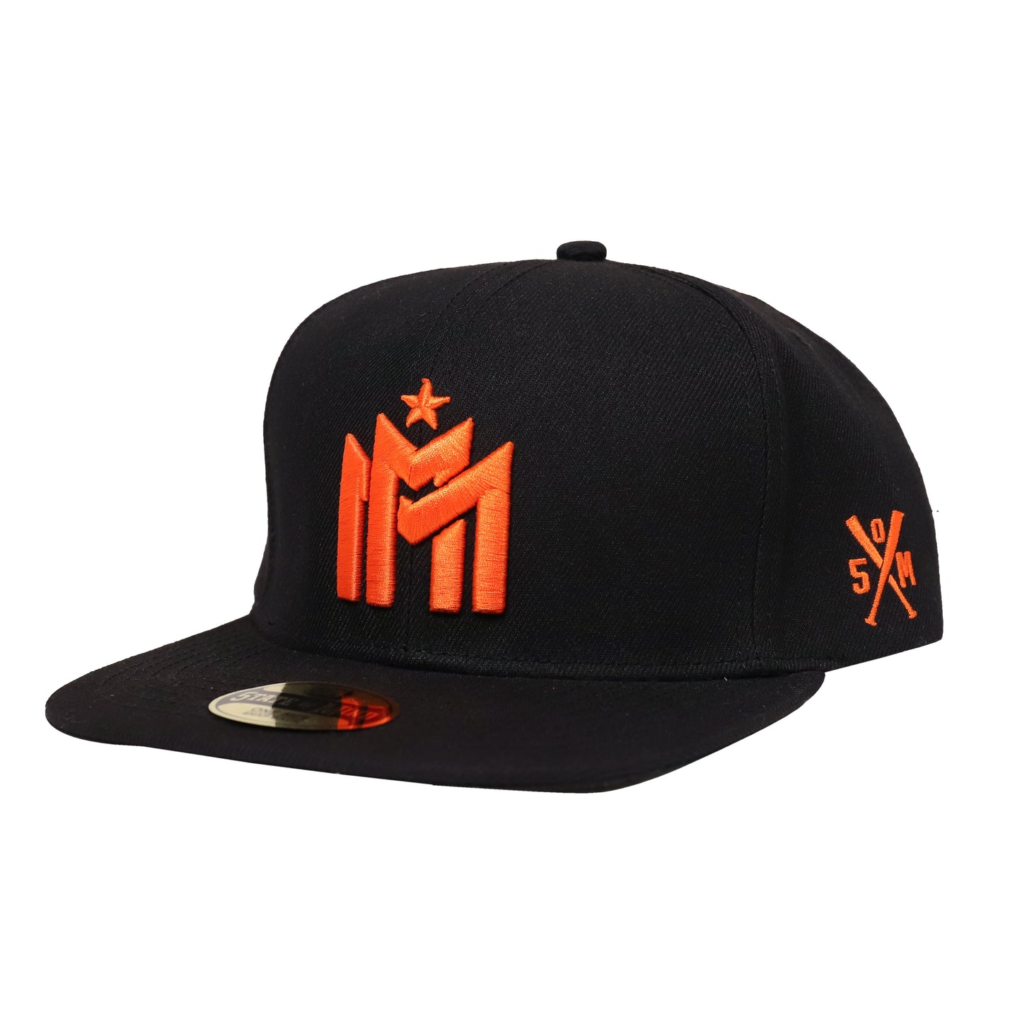 " EMME-I MIRACLES " Cappello Monogram Snapback Nero/Arancione