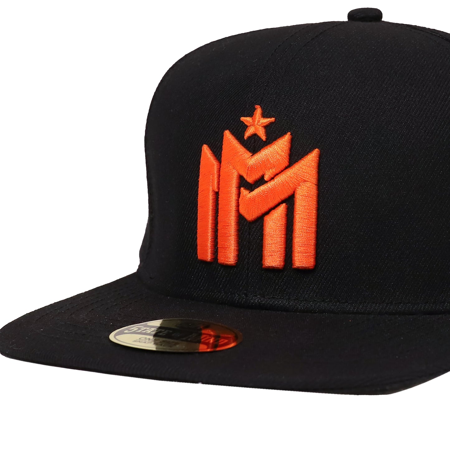 " EMME-I MIRACLES " Cappello Monogram Snapback Nero/Arancione