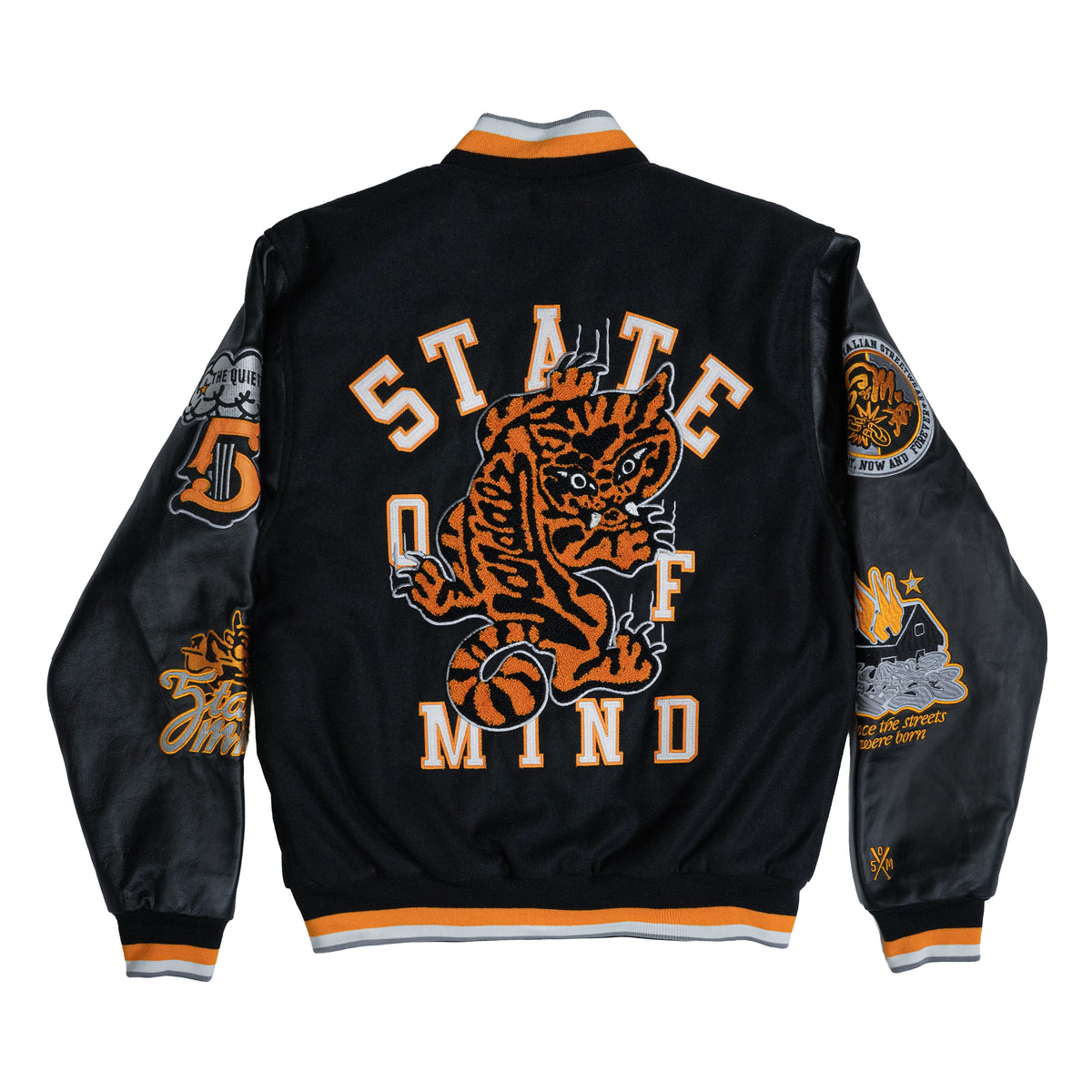 "VANDALZ" Varsity Jacket Black