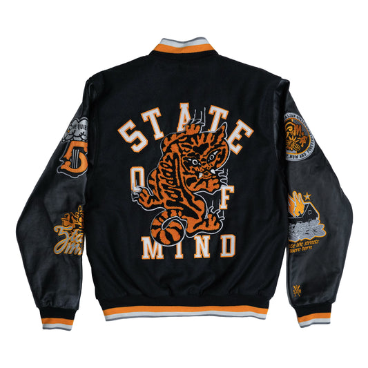 "VANDALZ" Varsity Jacket Black