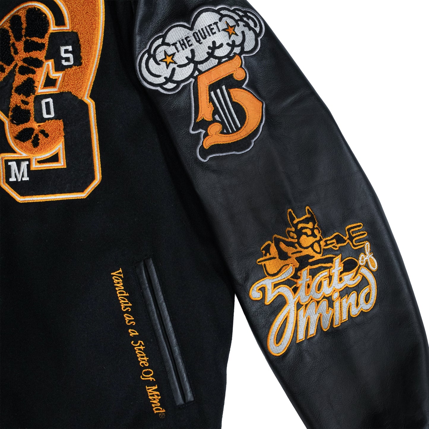 "VANDALZ" Varsity Jacket Black