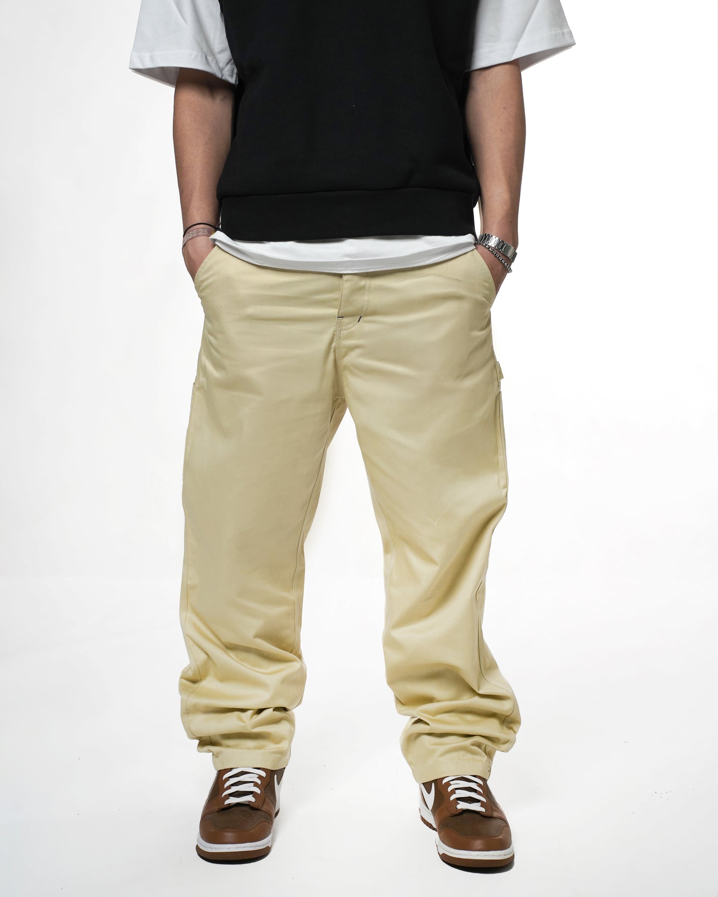 "RETROFUTURE" Carpenter Pants Twill Sand