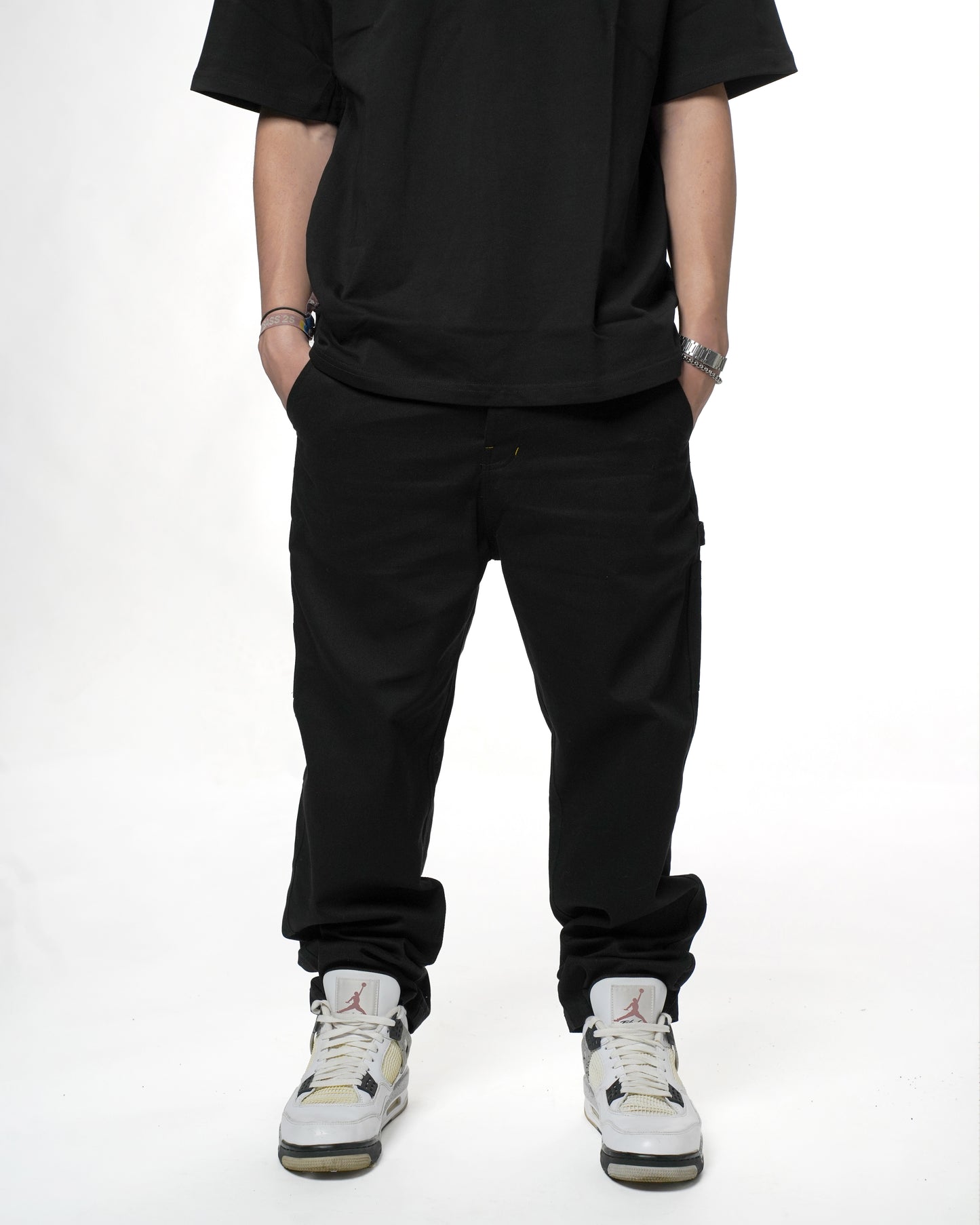 "RETROFUTURE" Carpenter Pants Twill Black